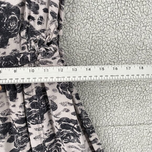 H&M Black and Cream Floral Midi Dress - Picture 3 of 9